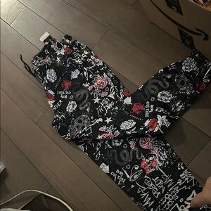 Fresh Black and White Graphic Joggers